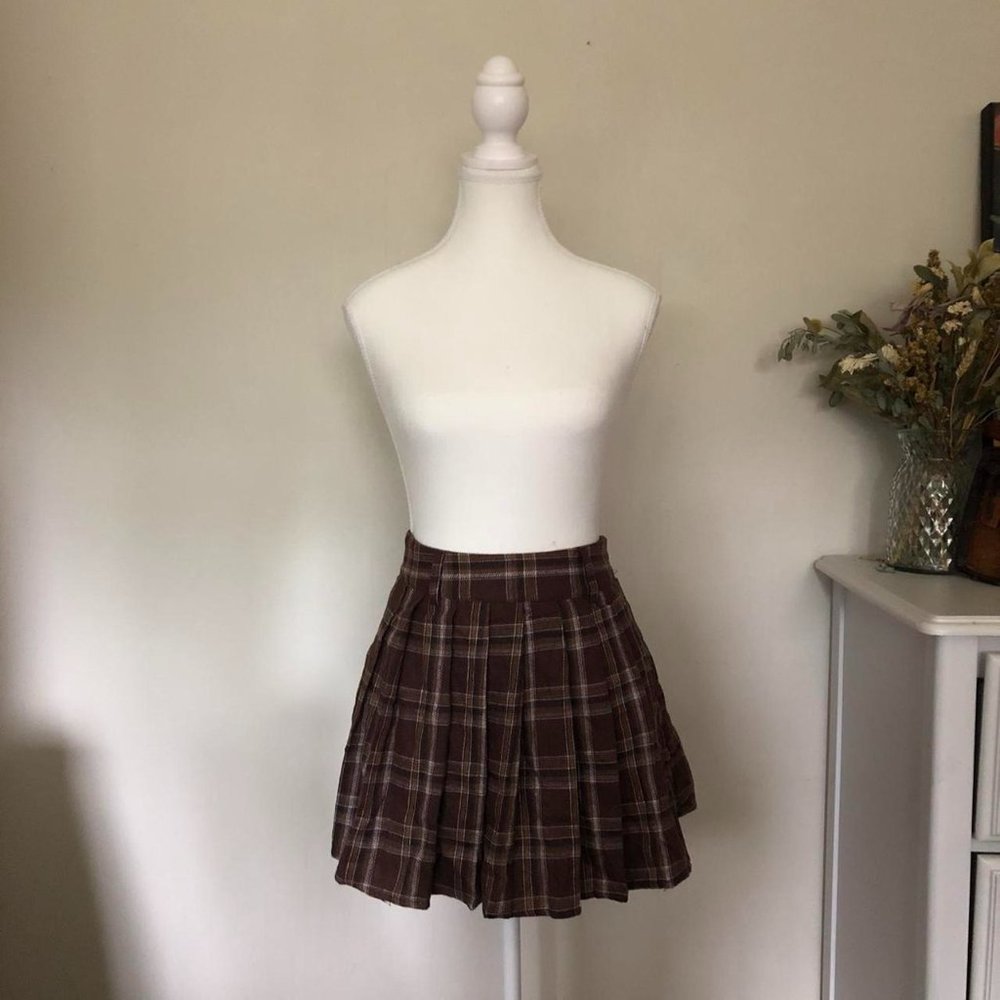 Shein pleated plaid mini skirt